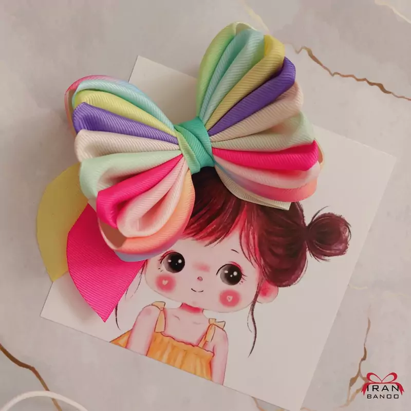 گلسر پاپیون برجسته هفت رنگ