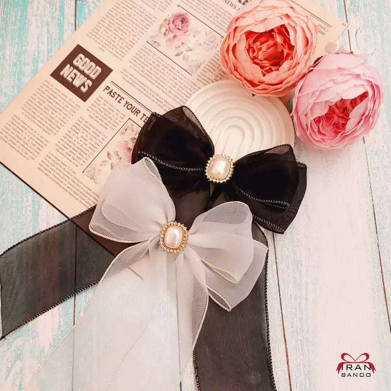 گیره فرانسوی پاپیون دنباله دار حریر